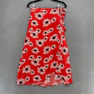 Anthropologie Midi Wrap Skirt Womens XS Floral Daisy Colloquial Whimsical Boho